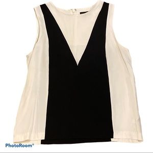 EUC TOPSHOP Black & White Sleeveless Blouse